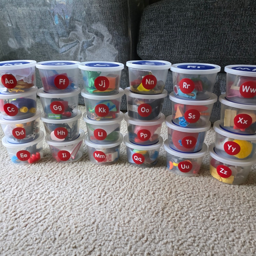 Lakeshore Learning Alphabet Sounds Teaching Tubs Phonics Set Missing B and V